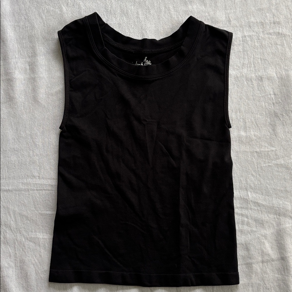 Intimately Free People Black stretchy Camie Top Layering Crop Nylon